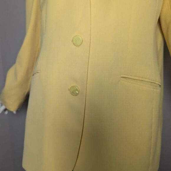 Vintage Yellow Oversized Blazer Minimalist Chic Maureen M Sz 14 Lined - Picture 3 of 10